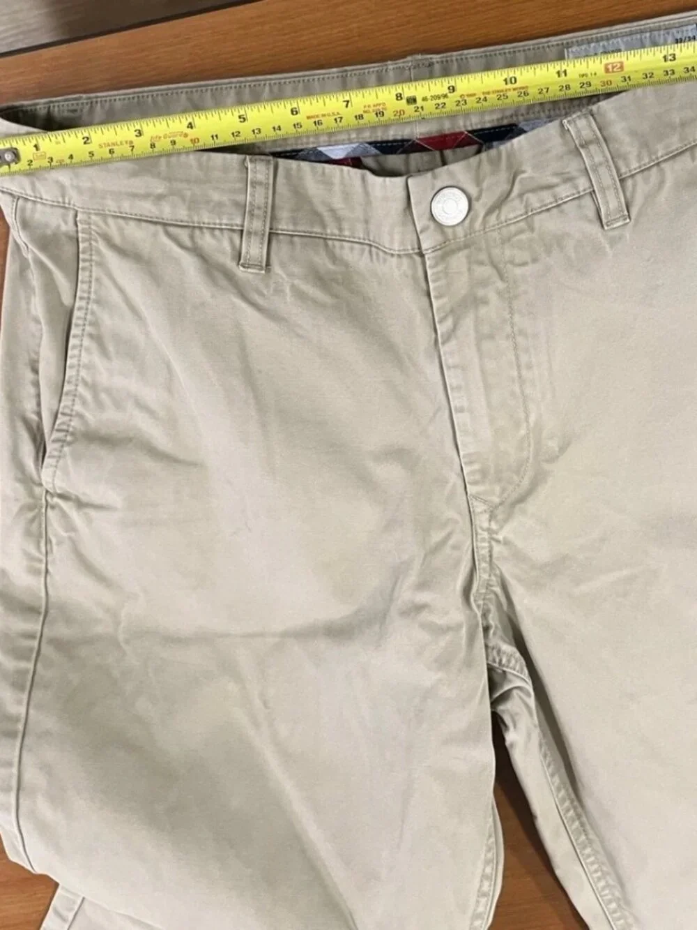 Bonobos Stretch Chino Pants Men's 33x34 Khaki Tan Straight Fit Business Casual